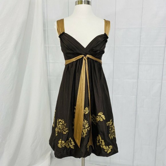 BCBGMaxAzria Dresses & Skirts - BCBGMAXAZRIA 2 XS Dress Silk Painted Brown